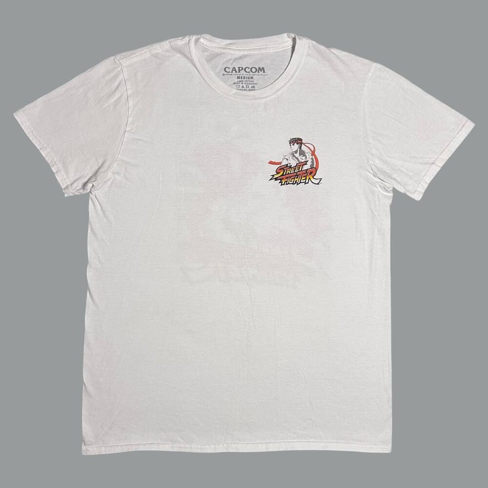 Capcom Men’s Street Fighter Graphic T-Shirt Sz: Medium, White